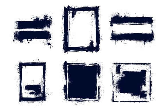 Abstract Grunge Frame Sets: A Designer's Versatile Toolkit