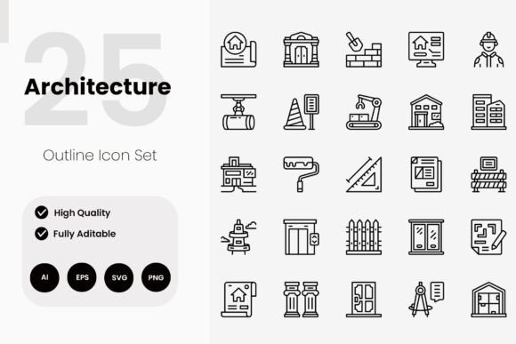 Architecture Outline Icon Pack