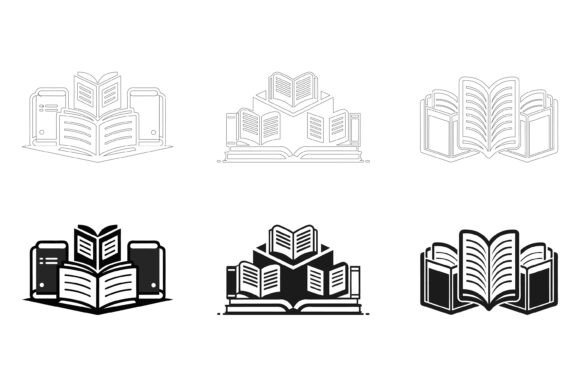 Books Icon Set: Professional Vector Illustrations