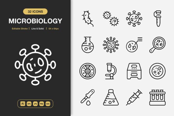 Bring Your Microbiological Projects to Life with the Microbiology Icons Collection