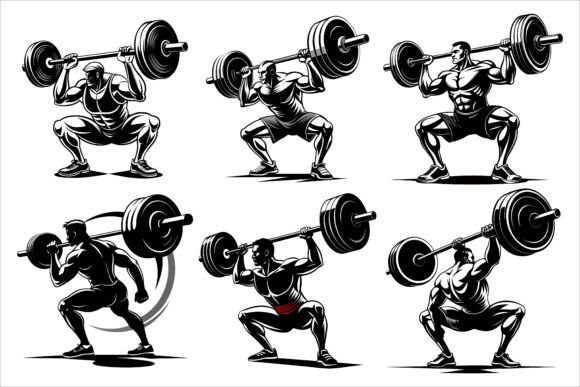 Gym Equipment Vector, Powerful Barbell