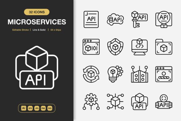 Microservices Icons: The Minimalist Toolkit for Modern Projects