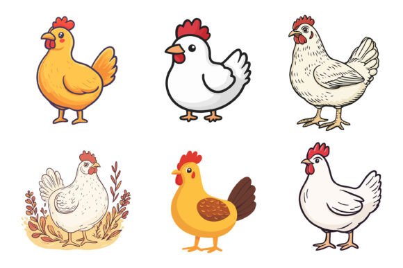 Multicolored Chickens: Choosing the Right AI EPS Illustration Set for Your Design Workflow