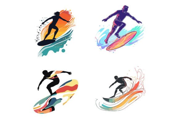 Skiing and Skating AI EPS Illustration Sets