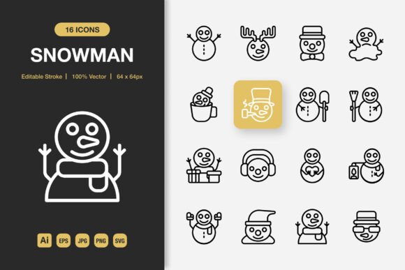 Snowman Outline Icons: The Minimalist Visual Language for Modern Creatives