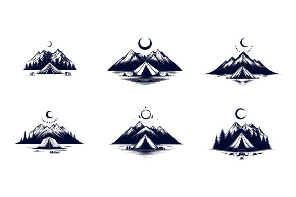The Hill Landscape Illustration Set: A Professional Resource for Modern Design