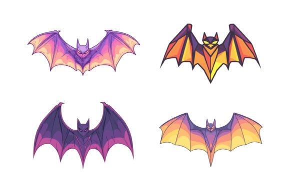 Unlock Creative Possibilities with the Set of Spooky Bats AI EPS Illustration Collection